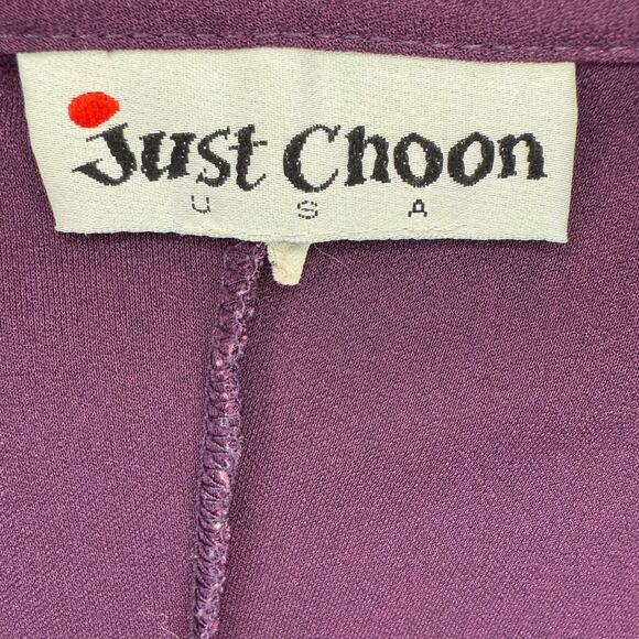 Vintage Just Choon Purple Cowl Neck Ruched Slip Dress Womens Size Small USA - Picture 5 of 5